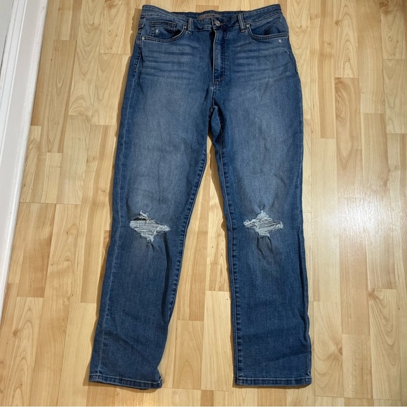 Joes Jeans Womens Medium Wash Distressed Straight Leg High Rise Jeans Size 31 - Picture 1 of 8